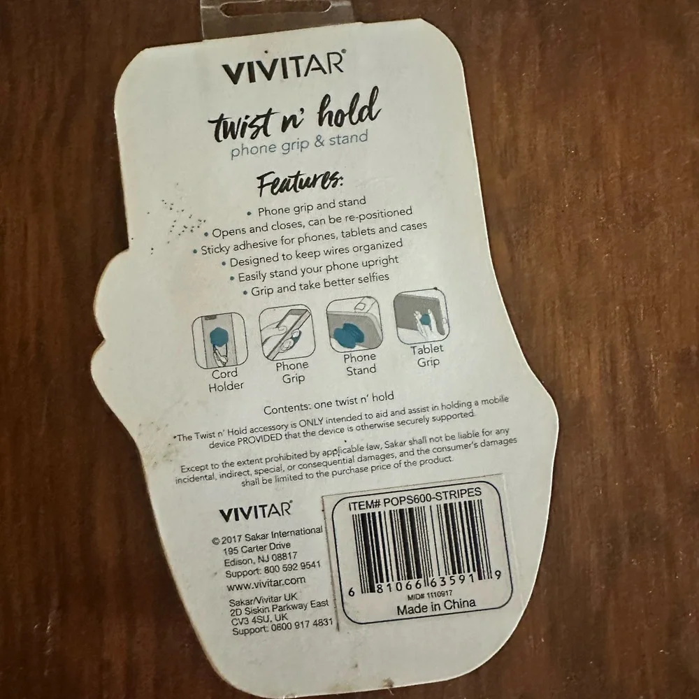 Vivitar Twist n' Hold Phone Grip & Stand NWT